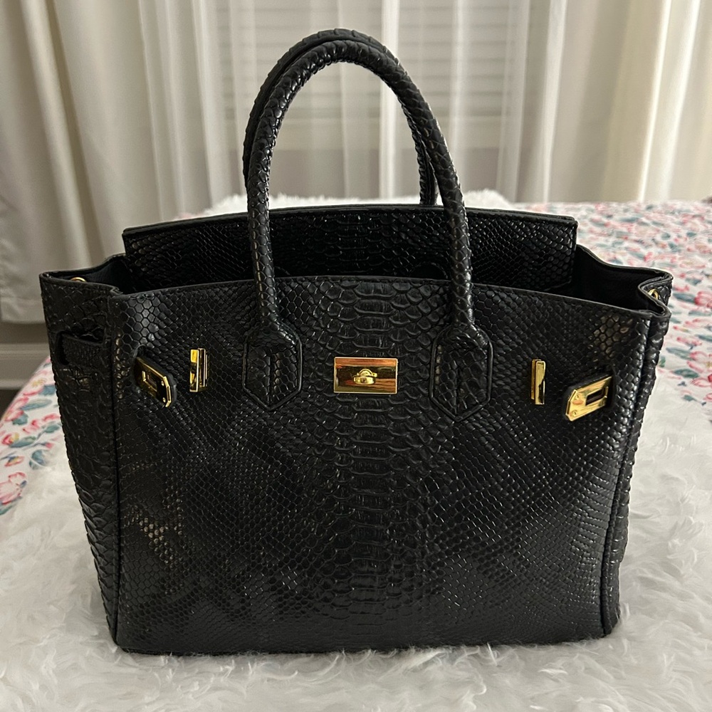 Black Crocodile Handbag